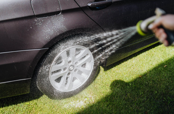 cleaning a car